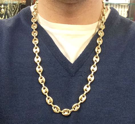 14k gucci puff chain